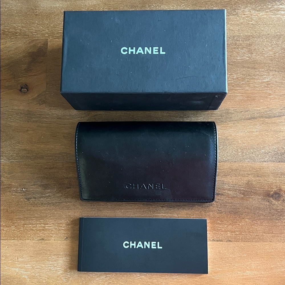 CHANEL Classic Black Leather Sunglasses Case